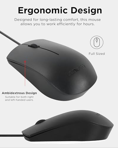 Lenovo M210 RGB Wired Gaming Mouse – High-Performance 8000 DPI Adjustable Sensor, 3 RGB Lighting Zones, and 7 Customizable Buttons for Ultimate Gaming Precision – Ergonomic Palm Grip Design for PC, Laptop, and Chrome OS Users – Unleash Your Game with Enhanced Compatibility and Style