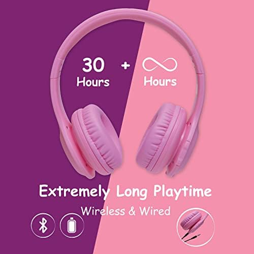 Vibrant Power Locus PLED Kids Bluetooth Headphones – Safe Volume Control (74/85/94 d B), Fun LED Lights, Hi-Fi Sound, Built-in Microphone & Multi-Connectivity for Travel, Learning & Play – Perfect Over-Ear Design for Children