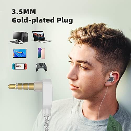 KBEAR KB2208 Gold In-Ear Earphones with Detachable Cable – Hi-Fi Stereo Sound, Deep Bass & Noise Isolation for Sports, Running, and Everyday Use with Built-in Microphone – Enhanced Compatibility for Seamless Connectivity