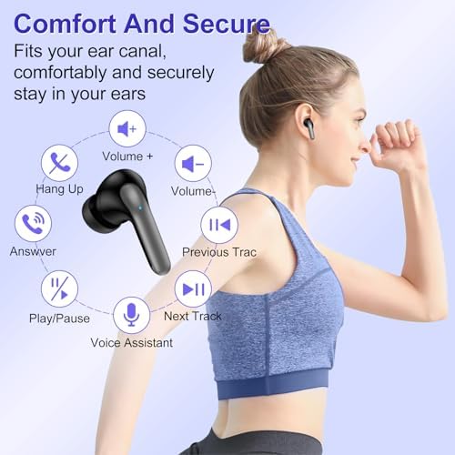 Advanced Bluetooth 5.3 Wireless Earbuds – Noise Cancelling In-Ear Headphones Engineered for Google Pixel 9/8/7 – Immersive Deep Bass, 40-Hour Battery Life, and IP7 Waterproof Charging Case – Perfect for Active i Phone & Android Enthusiasts