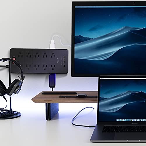 Maximize Your Power with the 23-in-1 Heavy Duty Surge Protector Power Strip – 20 Outlets Plus 2 USB and 1 USB-C Ports, 6 ft Wall-Mountable Extension Cord for Efficient Gaming, Office, and Home Setup – Unmatched Compatibility and Fast Charging Solutions