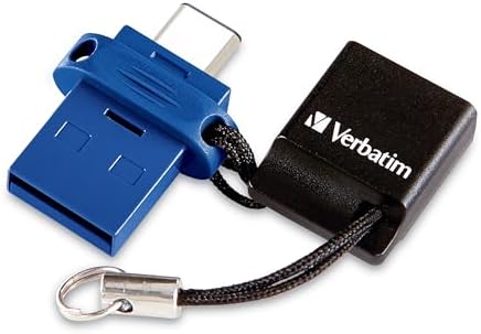 Verbatim 128 GB Dual OTG USB 3.2 Gen 1 Flash Drive – Versatile USB-C + USB-A Thumb Drive for Fast Data Transfers and Enhanced Storage Solutions – Perfect for Photos, Videos, and Documents on the Go