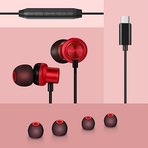 PALOVUE USB Type C Magnetic In-Ear Earbuds with Integrated Mic & Volume Control – Universal Compatibility for Google Pixel, Samsung, One Plus, Huawei, Sony & Mac Book – Ergonomic Design for All-Day Comfort & Premium Audio Quality for Audiophiles