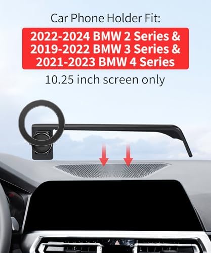Premium BMW Phone Holder for 2014-2021 2 Series, 2012-2018 3 Series & 2014-2020 4 Series – 360° Rotating Magnetic Mount with Mag Safe Compatibility for Hands-Free Navigation and Modern Aesthetics – Secure Clip Design for Easy Installation and Enhanced Driving Safety