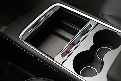 Transform Your Tesla Model 3/Y with the Ultimate USB Hub – Multi-Port Charger with Tricolor LED for 2021-2023 Models – Fast Charging Solution for All Your Devices – Stylish Interior Accessory for Seamless Connectivity