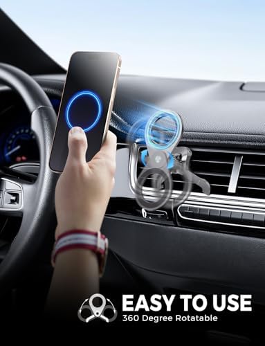eSamcore Fits MagSafe Car Mount [2 Pack], Magnetic Phone Holder for Car Vent Strong N52 Magnets Air Vent Cell Phone Holder Clip for iPhone 16/15/ 14/13/ 12/ Pro Max – Enhanced Compatibility and Speed