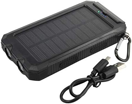 Ultimate Solar Power Bank for Samsung Galaxy A51 – 10000 m Ah Jet Black Backup Charger, Eco-Friendly Solar Rejuva Power Pack with Dual USB Ports for On-the-Go Charging, Perfect for Outdoor Adventures and Emergencies