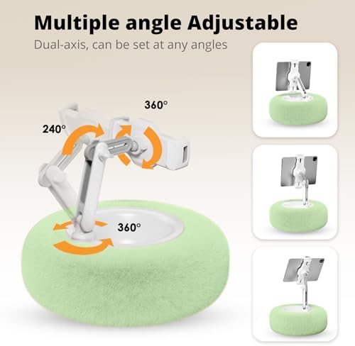 Adjustable Tablet Pillow Stand with Detachable Snack Bowl – Perfect for Kindle, i Pad, and Phones (4.7″-13″) – Hands-Free Streaming and Reading Comfort in Stylish Pink – Ultimate Convenience for Home and On-the-Go