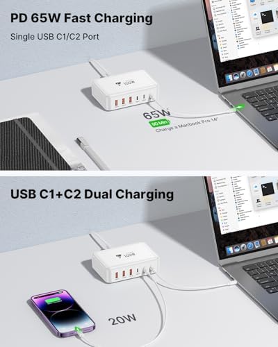 Powerful 240 W USB-C Charging Hub – Ultra-Compact 7-Port Ga N Charger for Fast Multi-Device Charging – Perfect for Mac Book Pro, i Phone, and Samsung Laptops – Efficient, Safe Power Solution for Home, Office, and Travel Adventures