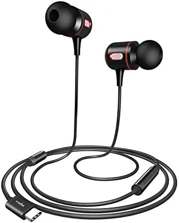 Elevate Your Audio Experience with USB C Headphones – Hi-Res Type C Earbuds with Built-In Mic and Volume Control for i Phone 15, i Pad Pro, Mac Book, Google Pixel, and Samsung Galaxy – Exceptional Sound Quality and Ergonomic Design for All-Day Comfort
