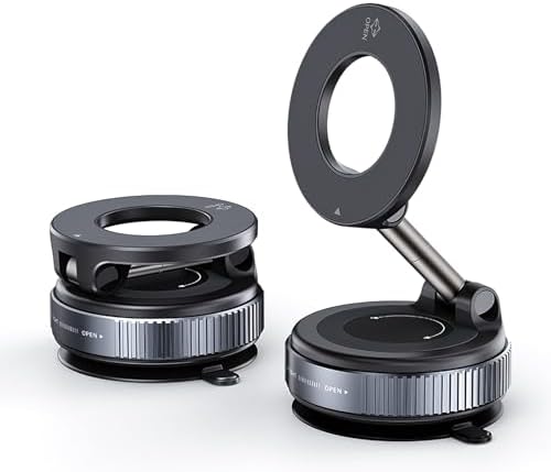 Eastcoo Vacuum Suction Magnetic Phone Holder for Car with 360 Degree Rotation, Handsfree Magnetic Phone Holder Mount for Smooth Surface,Foldable and Retractable Phone Holder for All Phones,Black – Enhanced Compatibility and Speed