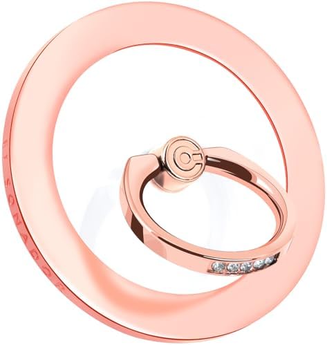 Experience Unmatched Elegance and Functionality with the EI Sonador Magnetic Phone Grip – Premium Transparent Gold Diamond Ring Holder for i Phone 14 Plus, 13, 12 Pro Max & Mini – Ideal for Effortless Selfies and Hands-Free Use, Enhanced Mag Safe Compatibility, Lightweight Removable Design for Ultimate Convenience