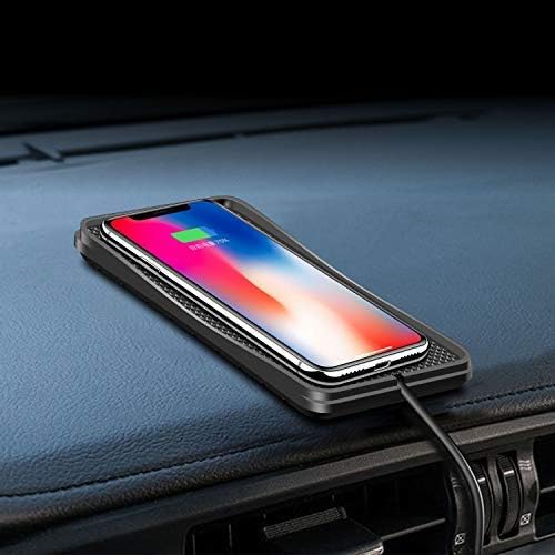 POLMXS 15 W Fast Wireless Car Charging Pad – Universal Qi-Compatible Phone Charging Mat for i Phone 11-15 & Galaxy S21-S24 – Sleek, Compact Design with Advanced Safety Features for Hassle-Free On-the-Go Power Solutions