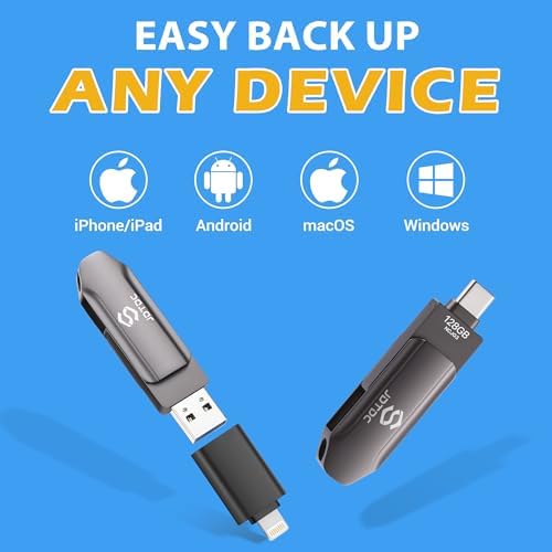 Effortless Memory Preservation: 128 GB Photo-Stick USB Flash Drive for All Devices | Auto Backup Tool for i Phone, Android & More | Secure Photo & Video Storage with High-Speed Transfer | Compact, Reliable Thumb Drive for Easy Access to Your Cherished Moments