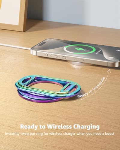 2025 SUPERONE Mag Safe Phone Ring Holder – Versatile Adjustable Magnetic Kickstand & Detachable Grip for i Phone 12-16 Series – Vibrant Purple for Enhanced Wireless Charging & Effortless Hands-Free Functionality – Transform Your Smartphone Use with Style and Practicality