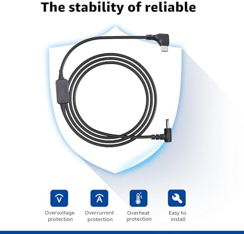 USB-C to DC Charger Cable for Furrion FOS07 TADS Monitor – Ultimate Power Solution for 7-Inch Displays & Hitch Backup Cameras FOS48 TA-BL & FOS48 TAPK-BL – Lightweight & Durable Design for Hassle-Free Travel Connectivity