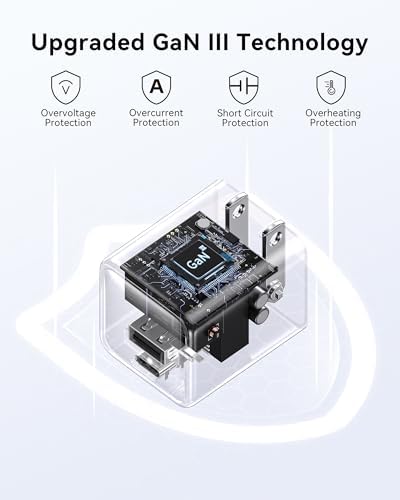 33 W USB C Wall Charger Block, Ga N PD3.0 Dual-Port Power Adapter for Fast Type C Charging – Compact & Foldable Plug for i Phone 16/15/14/13/12, Samsung Galaxy, i Pad, Air Pods – Enhanced Efficiency & Compatibility in Grey