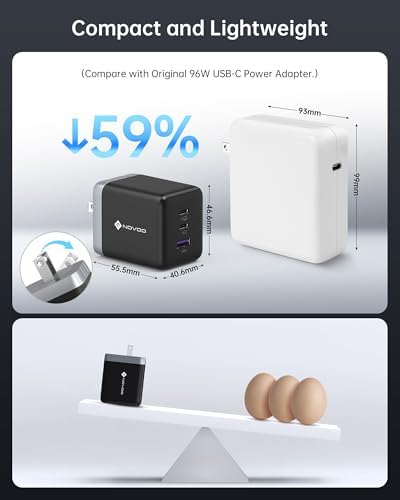 100 W Ga N III USB-C Fast Charger Block – 3-Port Compact Wall Charger for Mac Book Pro/Air, i Phone 16/15, Galaxy S24/S23, i Pad Pro & More – Ultra-Fast 100 W Charging with Advanced Heat Management and Travel-Ready Design – 24-Month Warranty Included