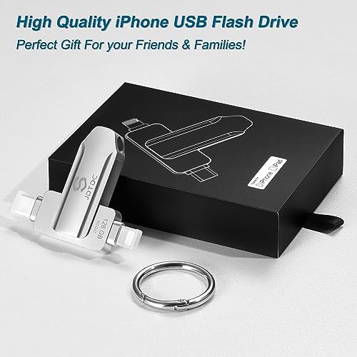JSL JDTDC 256 GB Apple MFi Certified Photo Storage Stick – High-Speed Dual Connector USB-C & Lightning Drive for i Phone, i Pad, and Android – Ultimate External Backup Solution for Effortless Data Management and Memory Organization