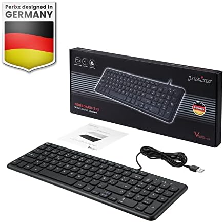 Whisper-Quiet Perixx PERIBOARD-213 W USB Scissor Keyboard – Compact Spanish QWERTY with Numeric Keypad for Enhanced Productivity – Perfect for Home and Office Use