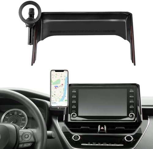 Custom-Fit 360-Degree Rotation Car Phone Holder for Toyota Corolla 2019-2025 & Corolla Cross 2022-2025 – Hands-Free Cell Phone Cradle with 8-Inch Screen Compatibility – Elevate Driving Safety and Convenience with Sturdy, Easy-Install Mount