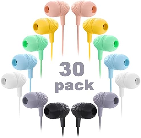 Bulk School Earbuds Headphones – 100 Pack HY400 Black – Premium Quality Audio for Classroom Learning – Comfortable & Durable Earphones for Kids, Teens, and Adults – Versatile Compatibility for Enhanced Educational Engagement