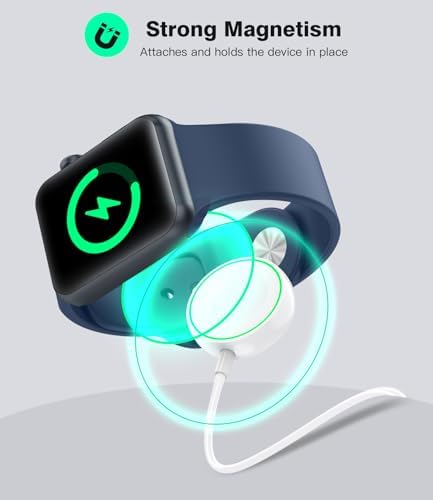 Yootech Magnetic Wireless Charger for Apple Watch – Ultra-Fast Portable Charging Solution for Travelers – Lightweight, Durable Design for Effortless On-the-Go Power – Fully Compatible with All Apple Watch Models Including Series Ultra/10/9/8/7/6/SE/5/4/3/2 – Experience Hassle-Free, Cable-Free Convenience While Maximizing Your Device’s Efficiency
