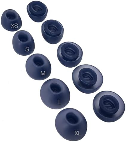 Upgrade Your Soundcore P40 Earbuds with Premium Navy Blue Silicone Eartips – 10 Pairs of Ultra-Comfort Replacement Earpads for Superior Sound Isolation and Extended Listening Comfort