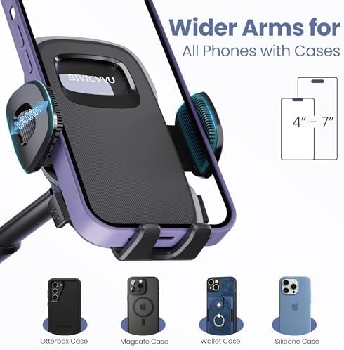 Universal 360° Adjustable Car Phone Holder with Telescopic Arm – Secure Suction Cup Mount for Dashboard and Windshield, Perfect for All Smartphones (4.8-7″) – Hands-Free Navigation and Enhanced Safety Drive Solution