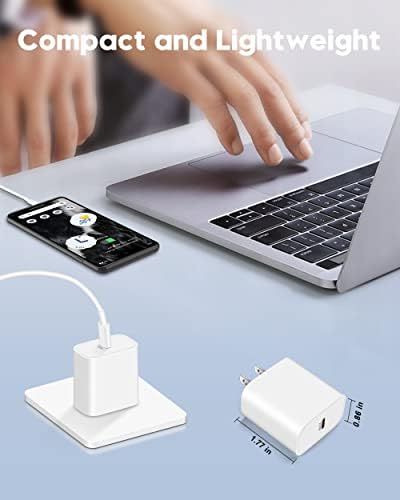 20 W Fast Charger Bundle for i Phone 16 Series & i Pad Models – Dual USB-C Wall Charging Blocks with 3 FT Cable for Lightning-Fast Device Power-Up and Enhanced Compatibility with Air Pods – Ideal for Busy Lifestyles and Travel