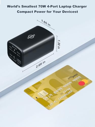 PDMAX 70 W USB C Travel Charger – Ultimate Fast Charging Adapter for Global Adventures, Compatible with PD 3.0 & PPS, Compact International Power Solution for Europe, UK, Japan, and Beyond – Reliable Performance for All Devices