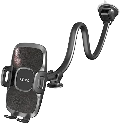 Ultimate 14-Inch Gooseneck Car Phone Mount Holder with Industrial-Strength Suction for Windshield Stability – Hands-Free Universal Cell Phone Holder Compatible with i Phones and Androids for Safe Navigation and Entertainment