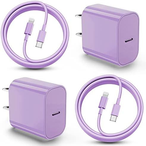 Ultra-Fast 20 W i Phone Charger with 10 ft USB C to Lightning Cable – Stylish Pink Fast Charging Block for i Phone 14 Pro Max, 13, 12, 11, XS, SE, i Pads & Air Pods – Unmatched Compatibility & Durability for On-the-Go Power