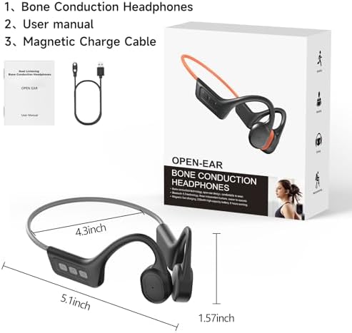 Revolutionary Bone Conduction Headphones: IPX7 Waterproof Wireless Earbuds with Open Ear Design, Bluetooth 5.3 for Superior Connectivity, 10-Hour Playtime for Running, Cycling, Hiking, and Gym Workouts – Stay Aware, Stay Active