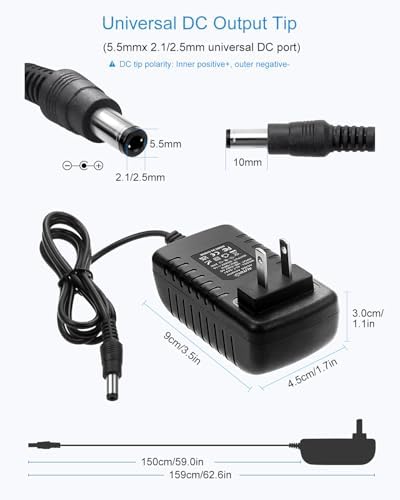 24 V 1 A Power Supply Adapter Dual Pack – Versatile AC to DC Transformer with 4.92 Ft Cord for CCTV Cameras, DC Motors & Water Pumps – High-Efficiency 24 W Output, Universal Compatibility, and Enhanced Performance for Reliable Device Operation