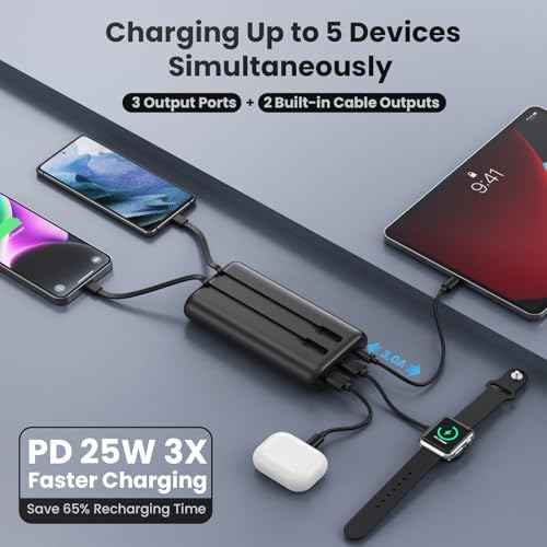 High-Capacity 25,800 m Ah Portable Charger Power Bank – Fast USB C Charging with Intelligent Smart IC, 3 USB Ports for Multi-Device Support – Ideal for i Phone 16/15/14, Galaxy, & Android – Reliable Power On-the-Go