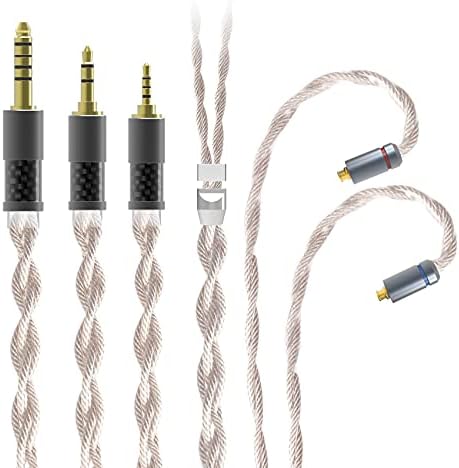 KBEAR High-Performance Earphone Cable – 4-Core Single Crystal Copper & Silver-Plated Litz for Superior Sound Clarity, MMCX & 2.5 mm Compatibility – Ultimate Comfort & Durability for Audiophiles Seeking Enhanced Listening Experience