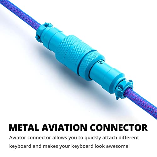 GUNMJO Pro Custom Coiled USB C Cable for Gaming Keyboards – Premium Double-Sleeved Mechanical Keyboard Accessory with Detachable Metal Aviator, 1.5 m USB-C to USB-A in Sleek Carbon Black – Ultimate Speed, Durability, and Aesthetic Upgrade for Gamers