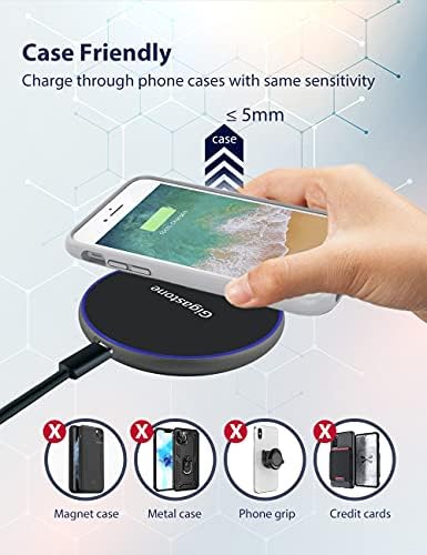Gigastone 15 W Dual Wireless Charger Set – Qi-Certified Fast Charging Pads for i Phone 16/15/14/13/12/11/X/8, Samsung S24/S23/S22/S21/Note, Google Pixel, LG, and Air Pods Pro – Sleek Design with Advanced Safety Features for Effortless Cord-Free Charging Experience and Enhanced Device Organization
