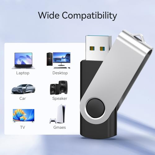JUANWE 10-Pack 2 GB USB Flash Drives – Reliable Portable Memory with 360° Swivel Design for Effortless Data Management – Ideal for Computers, Cars & On-the-Go Storage – Durable USB 2.0 Thumb Drives for Quick File Transfers and Backup Solutions