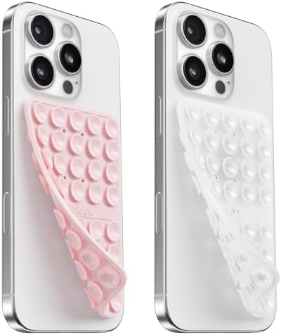 Klearlook 4-Pack Silicone Suction Cup Phone Mount – Creative Hands-Free Phone Grip for Stunning Selfies & Videos in Clear, Light Pink, Hot Pink, and Lavender – Innovative Double-Sided Suction Technology for Wide Compatibility – Premium Durable Design for Effortless Content Creation and Easy Maintenance