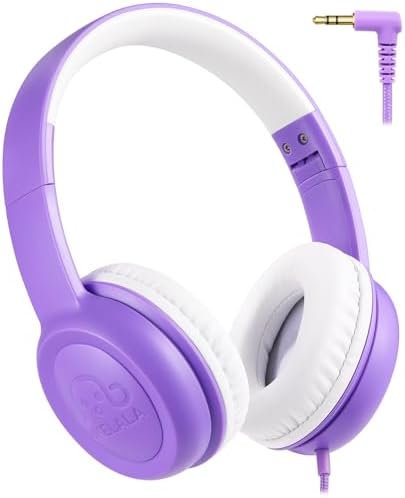 C3 Kids Foldable Wired Headphones – Lightweight On-Ear Design with Adjustable Headband for Optimal Comfort – Ideal for School, Home, and Travel – 3.5 mm Jack Compatible with Tablets and Laptops – Safe Sound Experience with Volume Limiter for Young Listeners