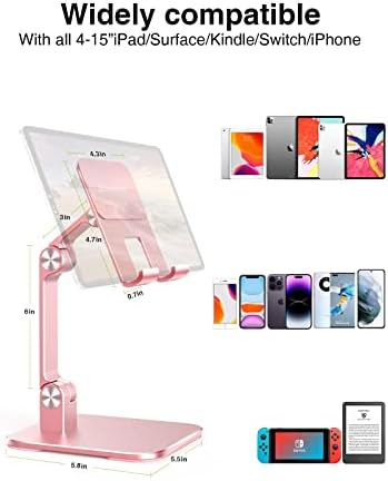 Revolutionize Your Workspace with the elitehood Aluminum i Pad Stand – Ultra-Stable, Adjustable Tablet Holder for Home & Office, Compatible with i Pad Pro 12.9, i Pad Air, Mini 6/5/4/3 in Sleek Black – Enhance Comfort & Productivity Effortlessly