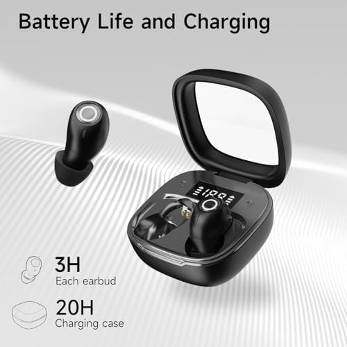Invisible Wireless Bluetooth Sleep Earbuds for Side Sleepers – Ultra-Comfort Noise Cancelling Design with IPX3 Waterproofing & Digital Battery Life Indicator for Optimal Rest and Active Lifestyle