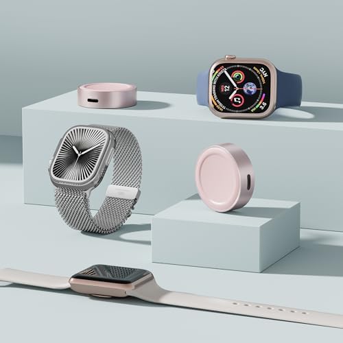 Ruxely Ultra-Portable Magnetic Wireless Fast Charger for Apple Watch – High-Efficiency USB-C Charging Adapter Compatible with i Watch Series 10, 9, 8, 7, 6, Ultra 2 & SE – Compact Design for Effortless Mobility and Quick Power Solutions