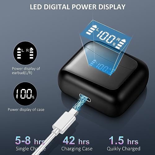 Premium Bluetooth 5.3 Wireless Earbuds – High-Fidelity Stereo Sound with Advanced ENC Noise Reduction Mic, IPX7 Waterproof Design, Ergonomic Comfort & LED Charging Case – Perfect for Sports, Work, and Daily Use