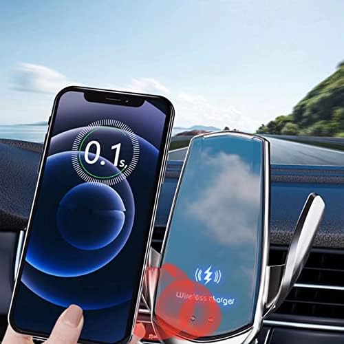 Discover Effortless Charging On The Go with Our 15 W Wireless Car Charger – Auto-Clamping Vent Mount for Secure Smartphone Holder – Fast Charging Solutions for All Vehicle Interiors (Blue) – Enhanced Compatibility with Leading Brands and Safe Usage Features