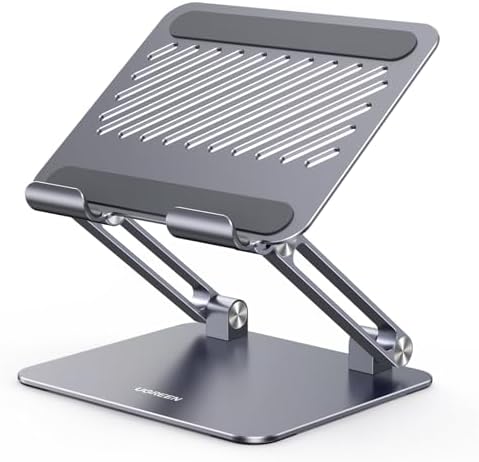 UGREEN Premium Adjustable Aluminum Tablet Stand Holder – Dynamic Multi-Angle Desk Accessory for i Pad Pro, Air, Mini, and Smartphones – Dual Rod Engineering for Unmatched Stability – Perfect for Home Office and Enhanced Productivity – Transform Your Viewing and Work Experience
