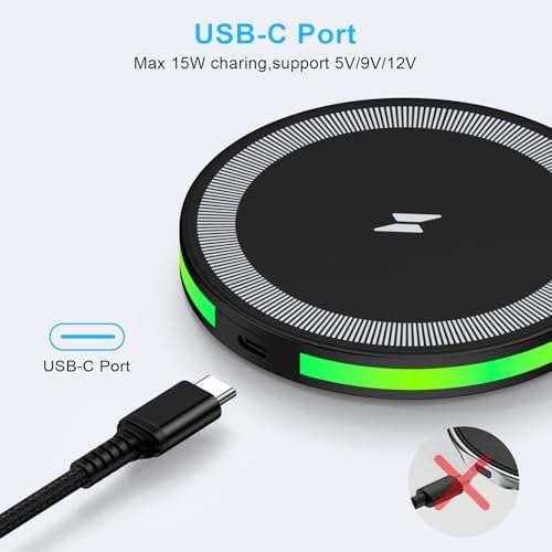 Ultra-Fast Wireless Charging Pad for Android & i Phone – 15 W High-Speed Charger Station for Samsung Galaxy S25 Ultra, S24, S23, S22, S21, S20, S10, and i Phone 16 Pro Max, 15, 14, 13, 12 – Intelligent Protection, Slim Design, and Universal USB-A Compatibility – Effortless Charging Experience with Smart Chip Technology – Perfect Travel Companion for Mobile Users Seeking Efficiency and Safety – Charge Multiple Devices with Confidence and Convenience – Quick Charge Compatible for Optimal Performance – Ideal for Galaxy Buds and Air Pods Pro – Elevate Your Charging Game with this Sleek and Portable Fast Charger