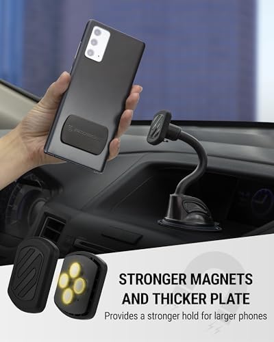 Scosche MXDM Ultra-Strong Magnetic Car Phone Holder – Secure Dashboard Mount for i Phone, Samsung & All Smartphones – Effortless Hands-Free Navigation & Enhanced Driving Safety with Durable Metal Plate